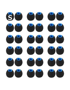 Tapones de Silicona para Auriculares In-Ear BLLQ 36 Pcs S Negro-Azul