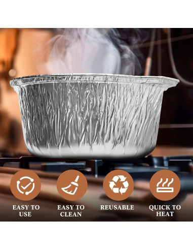 12 Botes de Aluminio Desechables Ziliny 1 L con Tapa