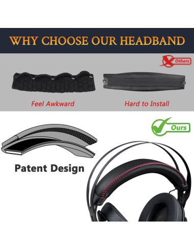 Funda de Diadema SOULWIT para Auriculares HyperX Cloud Revolver - Negro