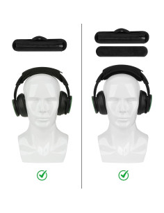 Cubierta y almohadilla para diadema Geekria Mediana Negro 2