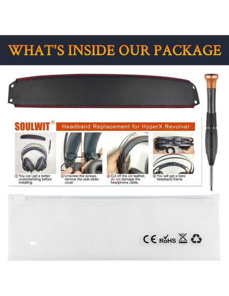 Funda de Diadema SOULWIT para Auriculares HyperX Cloud Revolver - Negro