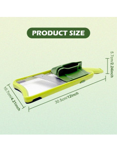 Mandolina de Mano CALIDAKA Verde Ajustable para Verduras 2