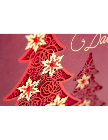 Tarjeta de Navidad Hallmark para Mamá y Papá - Árbol Rojo