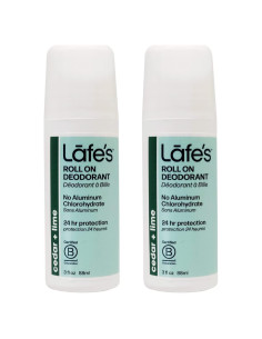 Desodorante Natural Lafe Roll-On 85g Cedro y Lima - Paquete de 2