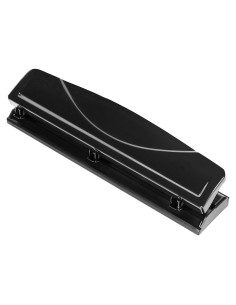 Perforadora de 3 agujeros Amazon Basics, capacidad 10 hojas, negra