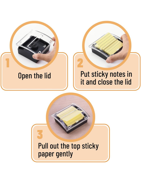 Dispensador de Notas Adhesivas Pop-Up Mr. Pen, Acrílico Negro, 7.62 cm