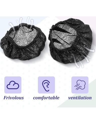 Cubiertas Desechables para Auriculares BBTO 200 Piezas 6.5 cm Negro