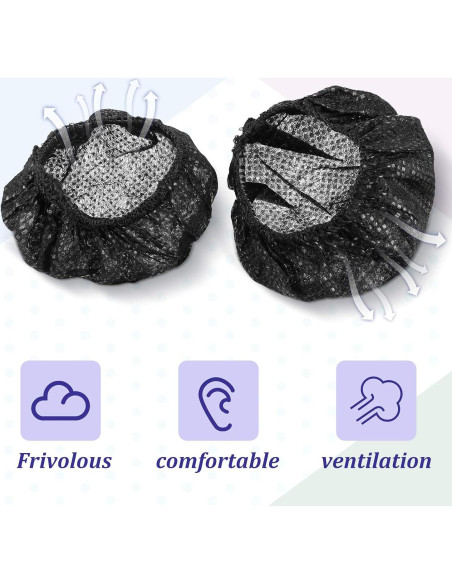 Cubiertas Desechables para Auriculares BBTO 200 Piezas 6.5 cm Negro