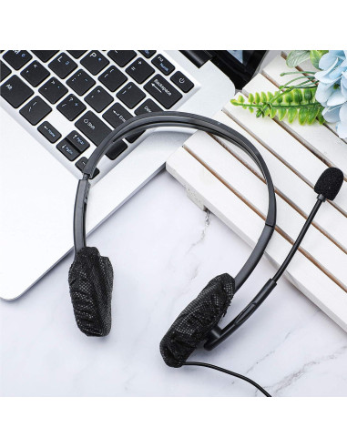 Cubiertas Desechables para Auriculares BBTO 200 Piezas 6.5 cm Negro