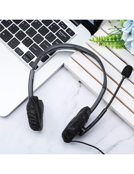 Cubiertas Desechables para Auriculares BBTO 200 Piezas 6.5 cm Negro