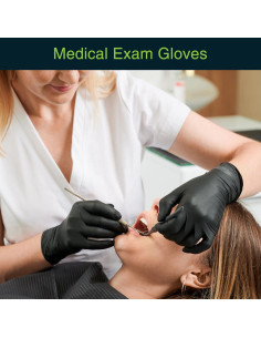 Guantes Desechables de Vinilo FifthPulse - Negros, Sin Polvo, 50 Unidades 2