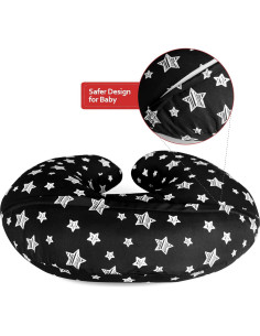 Funda de Almohada de Lactancia Moonsea Negra 50.8x40.6 cm Microfibra 2