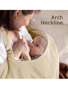 Cubierta de Lactancia Yoofoss 100% Algodón Muselina Albaricoque 2