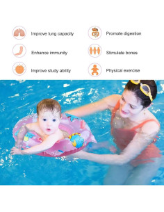Flotador para Bebés Walsai Anillo de Natación Rosa 6-16kg 2