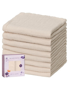 Paño de Muselina para Bebés LILY O LAUREL 30.5x30.5 cm 8 Unidades