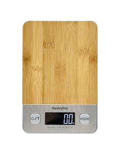 Báscula Digital de Cocina PantryPro - 5 kg, Bambú Natural