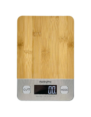 Báscula Digital de Cocina PantryPro - 5 kg, Bambú Natural