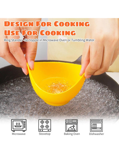 Escalfador de Huevos de Silicona LTWQLing - 4 Tazas Antiadherentes