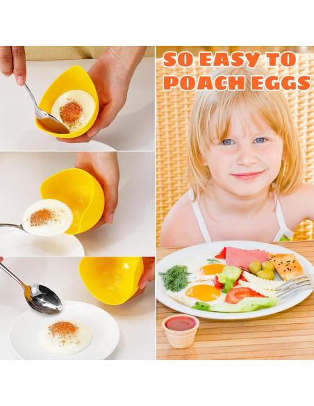 Escalfador de Huevos de Silicona LTWQLing - 4 Tazas Antiadherentes