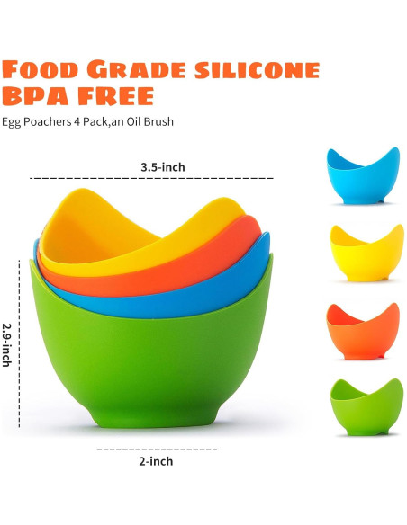Escalfador de Huevos de Silicona LTWQLing - 4 Tazas Antiadherentes