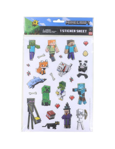 Calcomanías 3D Minecraft - Hoja con 26 Stickers 2