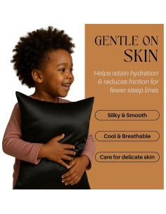 Juego de Fundas de Almohada de Satén LCBD 33x46 cm Negro 2