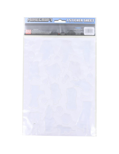 Calcomanías 3D Minecraft - Hoja con 26 Stickers