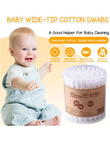 Hisopos de Algodón Orgánico HNRLOY para Bebés - 224 Unidades