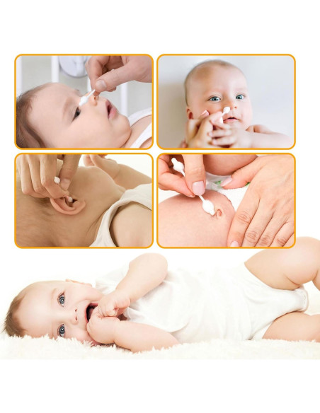 Hisopos de Algodón Orgánico HNRLOY para Bebés - 224 Unidades