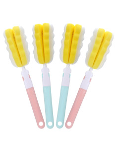 4 Cepillos Limpiadores de Botellas Maahongh con Mango Largo