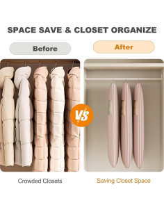 Bolsa Colgante de Ropa FIYADWZH Beige con Compresión Automática 2