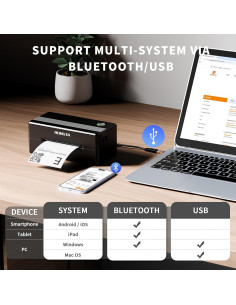 Impresora Térmica de Etiquetas Rongta 4x6 Inalámbrica Bluetooth 2