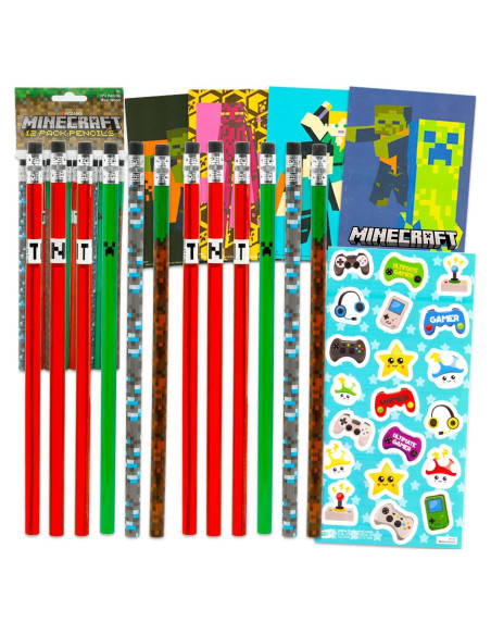 Conjunto Fiesta Minecraft - 24 Lápices y 24 Mini Pósters