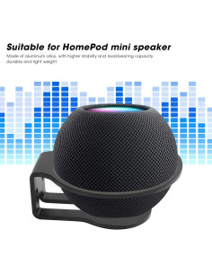 Soporte de Pared para HomePod Mini ASHATA - Aluminio Negro 2