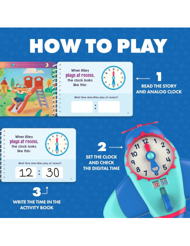 Conjunto de Actividades Time to Learn Educational Insights - Reloj Didáctico para Niños 6+