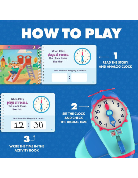 Conjunto de Actividades Time to Learn Educational Insights - Reloj Didáctico para Niños 6+