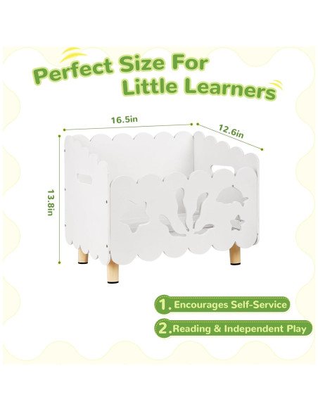 Estantería de Madera Liitrton para Niños Blanca con Divisores