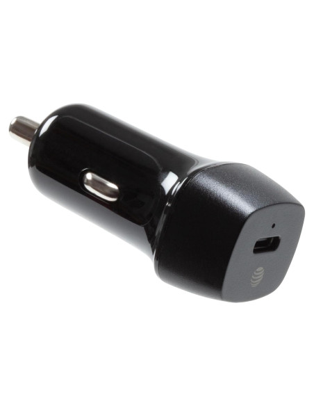 Cargador de coche USB-C AT&T 20W carga rápida negro