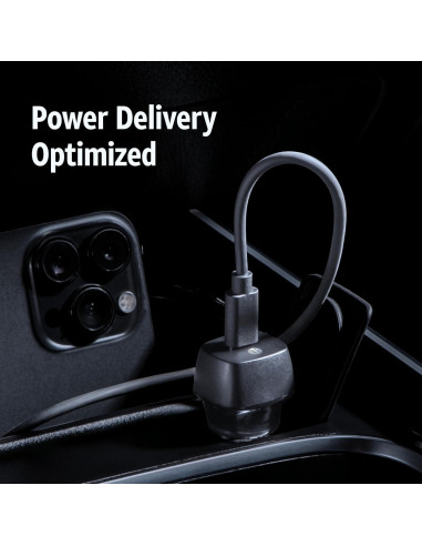 Cargador de coche USB-C AT&T 20W carga rápida negro