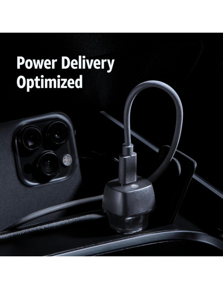 Cargador de coche USB-C AT&T 20W carga rápida negro