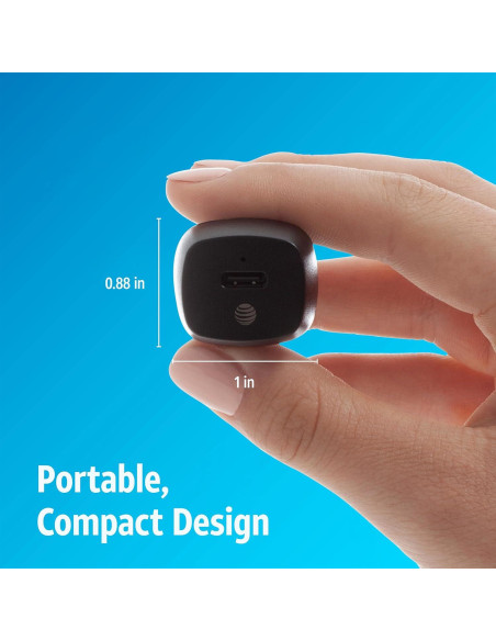 Cargador de coche USB-C AT&T 20W carga rápida negro