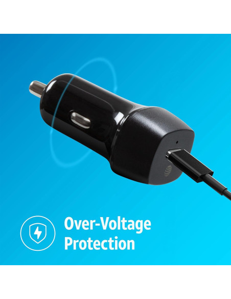 Cargador de coche USB-C AT&T 20W carga rápida negro