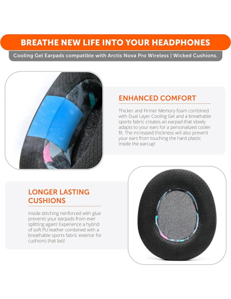 Almohadillas de Gel Refrigerante WC FreeZe para Arctis Nova Pro Almohadillas de Gel Refrigerante WC FreeZe para Arctis Nova Pro