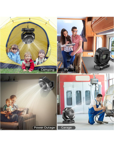 Ventilador de Camping PANERGY D13 20000mAh con Luz LED