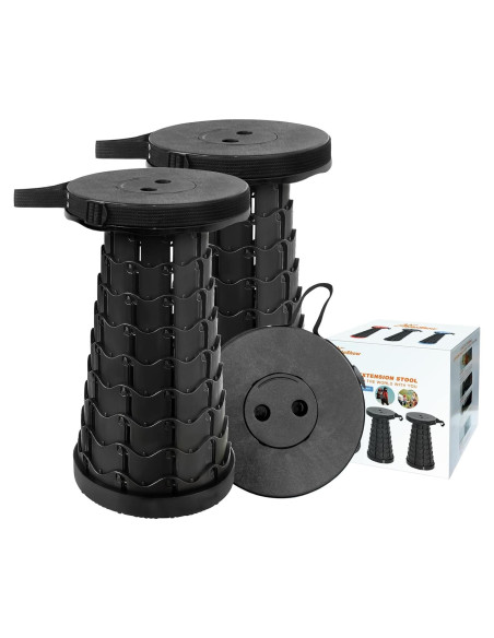 Juego de 2 Taburetes Plegables AttoShow Negro 181kg Juego de 2 Taburetes Plegables AttoShow Negro 181kg