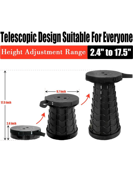 Juego de 2 Taburetes Plegables AttoShow Negro 181kg Juego de 2 Taburetes Plegables AttoShow Negro 181kg