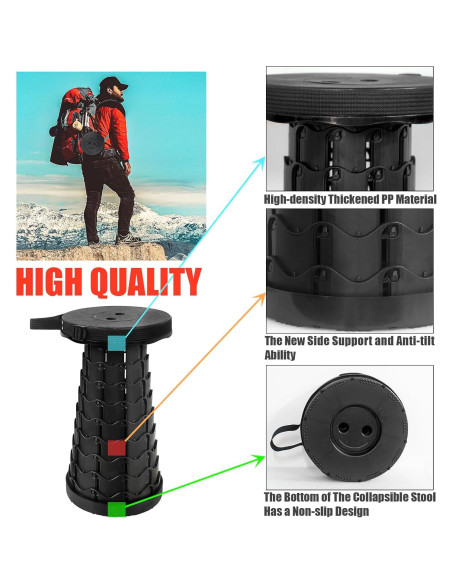 Juego de 2 Taburetes Plegables AttoShow Negro 181kg Juego de 2 Taburetes Plegables AttoShow Negro 181kg