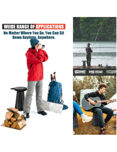 Juego de 2 Taburetes Plegables AttoShow Negro 181kg