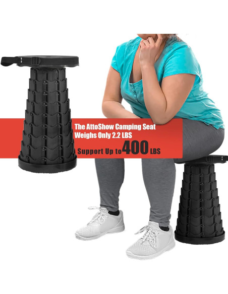 Juego de 2 Taburetes Plegables AttoShow Negro 181kg Juego de 2 Taburetes Plegables AttoShow Negro 181kg