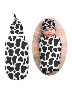 Manta Envueltos para Bebés Qiohoey con Sombrero Beanie 29x53cm